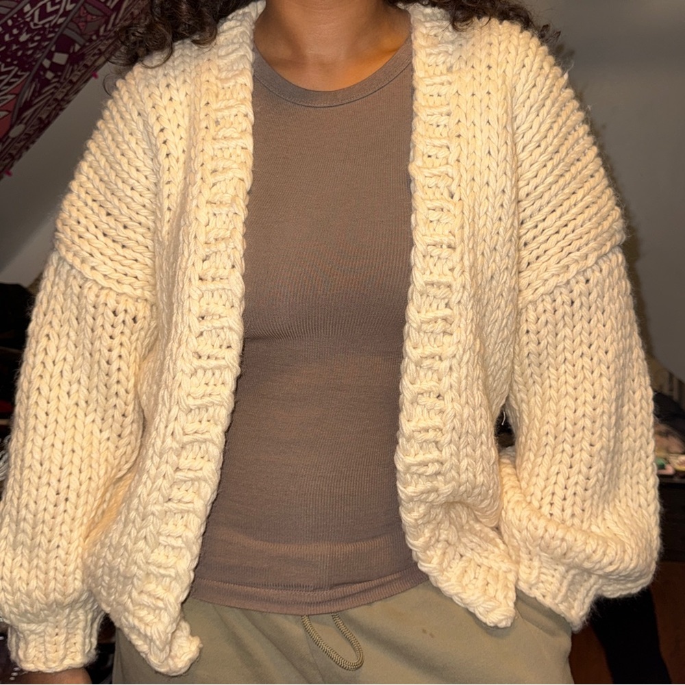 Princess Polly Chunky Cream Cardigan